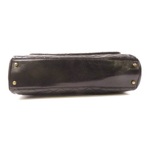 CHANEL Black Diamond-grained cowhide leather/snakeskin leather Shoulder Tote...