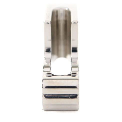 HERMES Scarf Ring Metal Silver/Brown