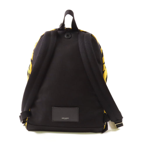 SAINT LAURENT SHW Backpack 534967 Canvas Black/Yellow