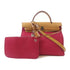 HERMES PHW Herbag PM 2 Way Shoulder Bag Canvas Leather Rouge Grenat Red Brown