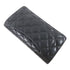 CHANEL Quilted CC SHW Long Wallet Calfskin Leather Black