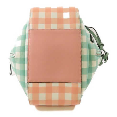 LOEWE SHW Hammock 2 Way Shoulder Bag Calfskin Leather Green Pink