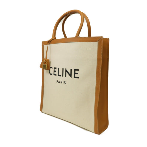 CELINE GHW Tote Bag Handbag Cavas White