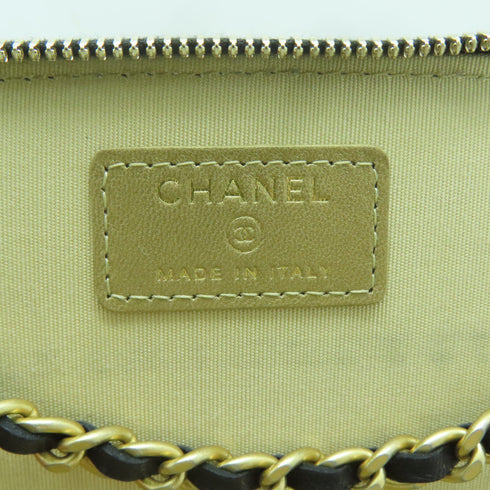 CHANEL Quilted CC Vanity Case Chain Shoulder Bag AP2303 Lambskin Leather Black