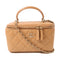 CHANEL CC GHW Vanity Bag 2 Way Chain Shoulder Lambskin Leather Apricot
