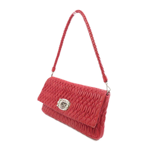 Miu Miu SHW Shoulder Bag Lambskin Leather Red