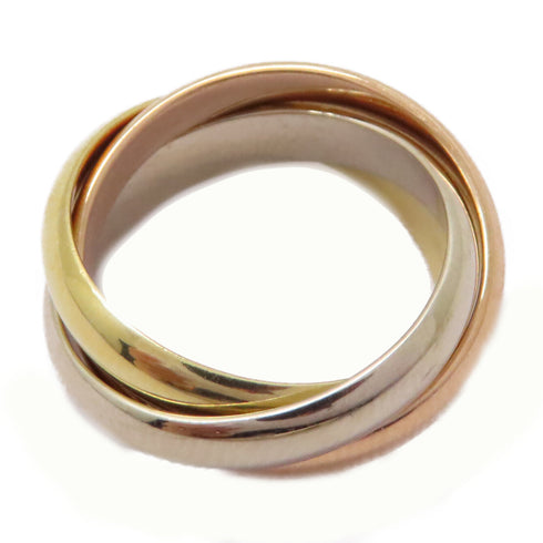 CARTIER Trinity Ring B4234200 18K Yellow White Pink Gold US#6.75 Cartier#54