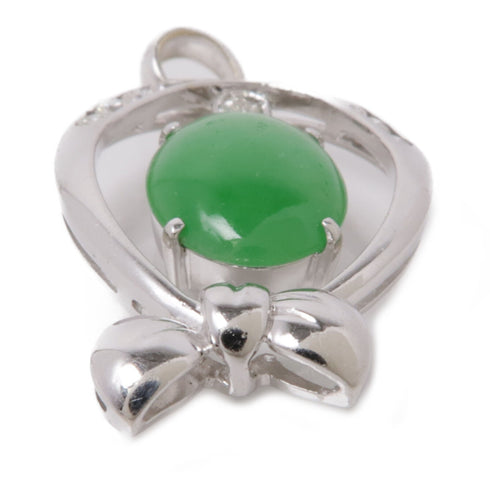 JEWELRY 4.1g Jade Pendant Top 18K White Gold