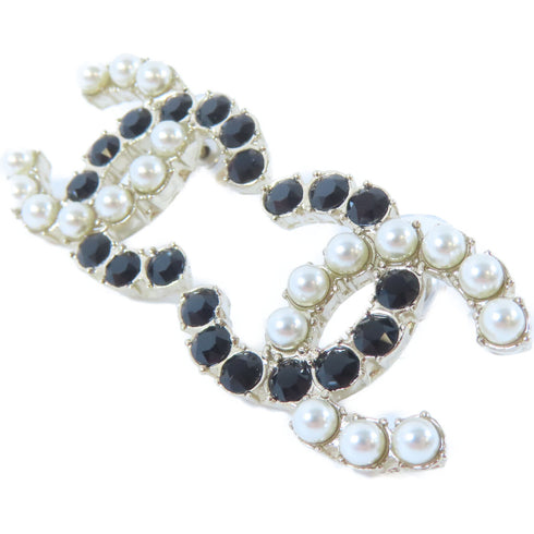 CHANEL CC Earrings Metal Gold/Black/White