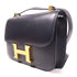 HERMES GHW Constance 24 Shoulder Bag Epsom Leather 2Z Bleu Nuit/Navy