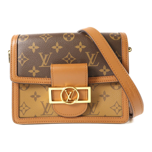 LOUIS VUITTON LV Mini Dauphine Shoulder Bag M45959 Monogrqam Reverse Brown v1