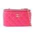 CHANEL Quilted CC GHW Vanity Bag With Chain Shoulder Bag AP2199 Lambskin Magenta
