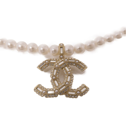 CHANEL CC Necklace Metal PVC