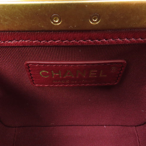 CHANEL Quilted CC GHW Chain Shoulder Bag AS2635B Lambskin Leather Red