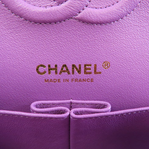 CHANEL Quilted CC GHW Classic Chain Shoulder Bag Patent Leather Purple