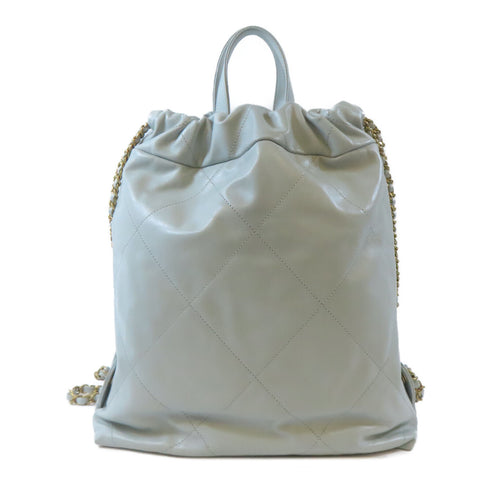 CHANEL Quilted CC GHW Chanel 22 2 Way Shoulder Handbag AS3859 Calfskin Blue