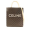 CELINE GHW Cabas Triomphe 2 Way Shoulder Bag PVC Coated Canvas Brown/White