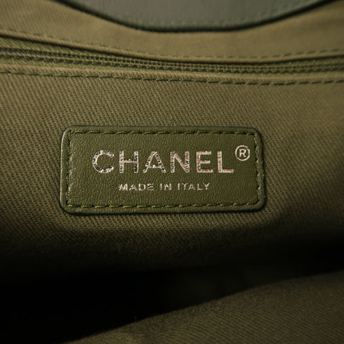 CHANEL CC SHW Backpack Rucksack Calfskin Leather Green