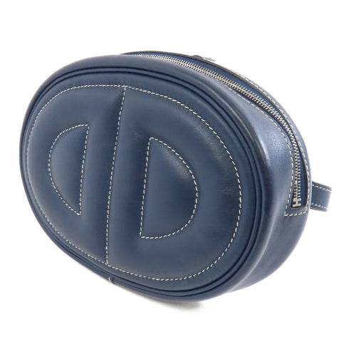 HERMES PHW The Loop Belt Shoulder Bag Swift Leather Dark Blue
