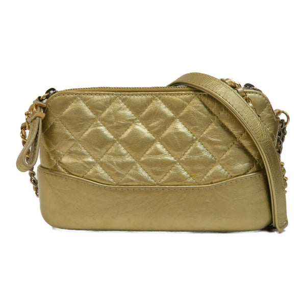 CHANEL Quilted CC GHW/SHW Gabrielle Clutch With Chain Shoulder Bag Calfskin Gold