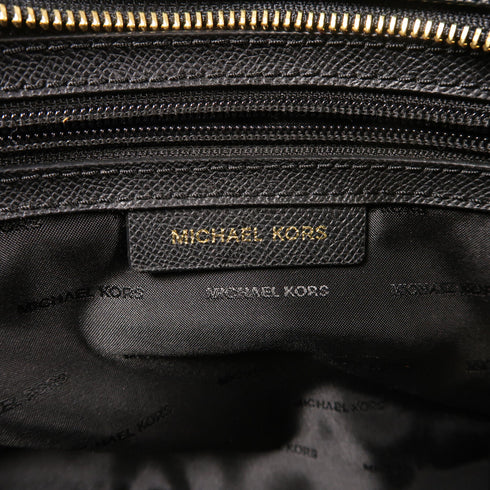 Michael Kors GHW 2 Way Shoulder Bag Calfskin Leather Black