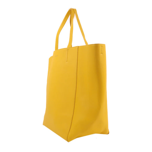 CELINE Tote Bag Shoulder Bag Calfskin Leather Yellow