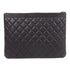CHANEL CC GHW Clutch Bag Pouch Calfskin Leather Black v1