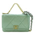 CHANEL Quilted CC Chanel 19 Wallet On Chain Shoulder Bag Handbag Lambskin Green