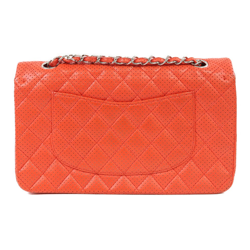 CHANEL Quilted CC SHW Chain Shoulder Bag Calfskin Leather Red