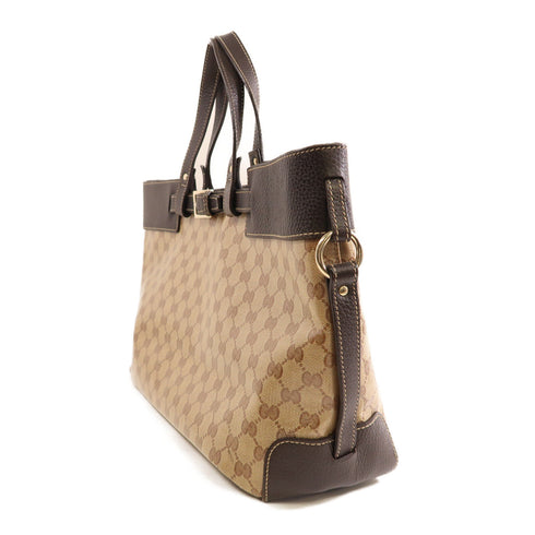 GUCCI GG SHW 2 Way Bag 336663 PVC Coated Canvas/Leather