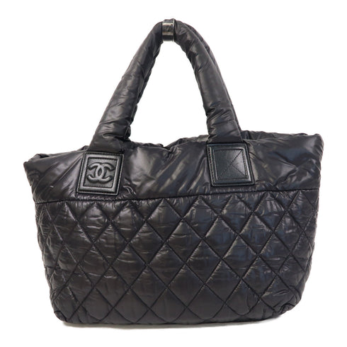 CHANEL CC SHW CoCo Cocoon Handbag/Tote Bag Nylon Black v1