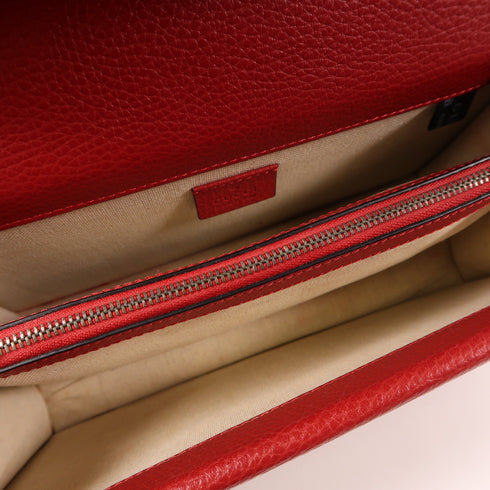 GUCCI GG Chain Shoulder Bag 400249 Calfskin Leather Red