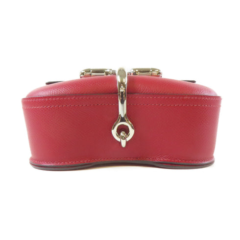 HERMES PHW Della Cavalleria Mini Shoulder Crossbody Bag Veau Epsom Rouge Grenat