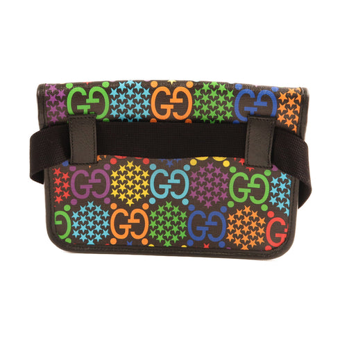 GUCCI GG SHW Waist Bag Shoulder Bag PVC Coated Canvas 598113 Multicolor/Black