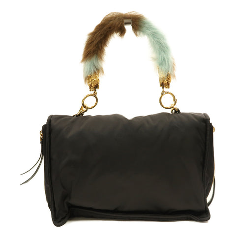 PRADA GHW Etiquette Shoulder Bag 2 Way Shoulder Bag Handbag Nylon Black