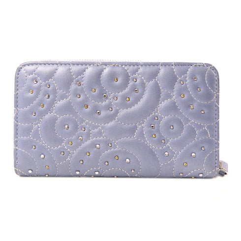 CHANEL CC SHW Zipper Wallet A82284 Lambskin Leather Light Blue