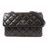 CHANEL CC Chain Shoulder Bag Lambskin Leather Black