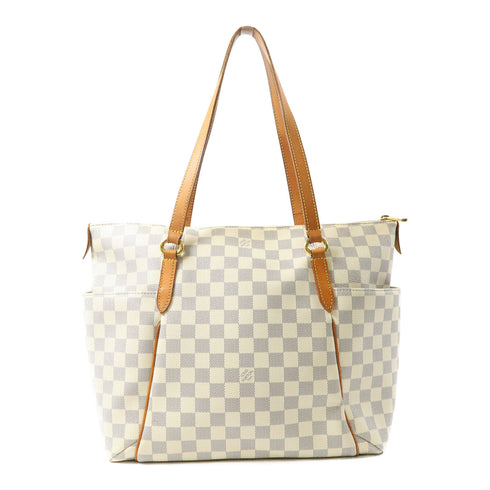 LOUIS VUITTON LV GHW Totally MM Shoulder Bag N51262 Damier Azur White