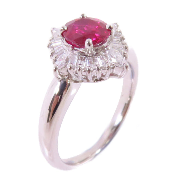FINE JEWELRY 1.10ct Ruby 0.38ct Diamond Ring US#5.75 PT900 Platinum