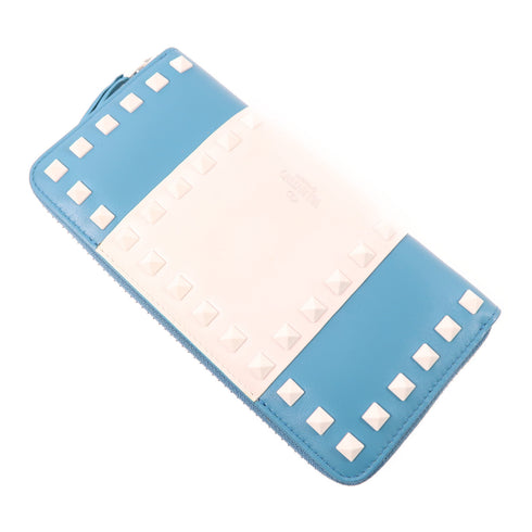 Valentino Long Wallet Leather Blue White PW2P0645YDW