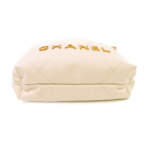 CHANEL Quilted CC GHW Mini Chanel 22 Hand Shoulder Bag Lambskin Leather AS3980