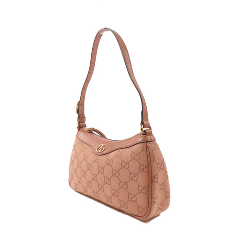 GUCCI GHW Ophidia Shoulder Bag GG Canvas Pink