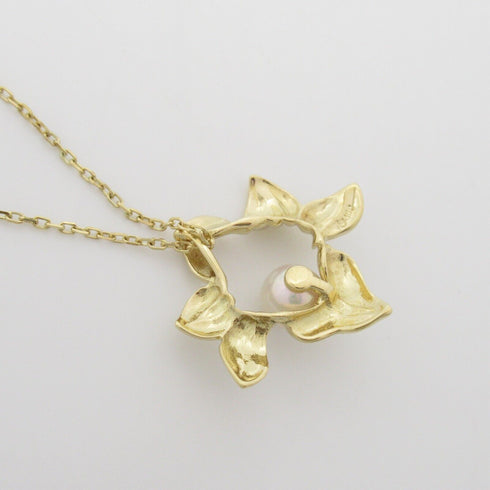 MIKIMOTO Pearl Necklace 18K Yellow Gold