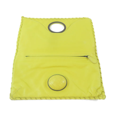 BOTTEGA VENETA BV Clutch Bag Calfskin Leather Yellow