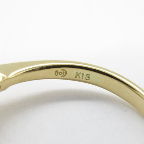 TASAKI Black Pearl Diamond Ring 18K Yellow Gold US#5.25