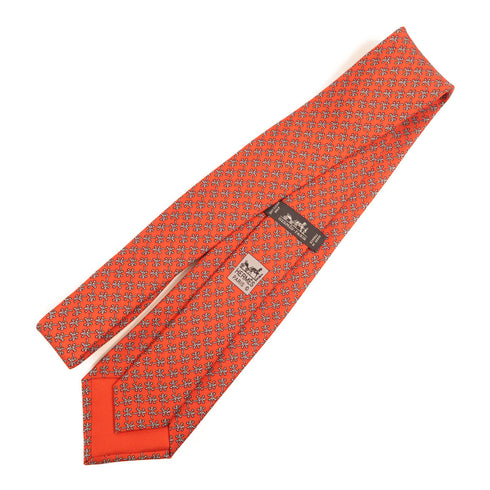 HERMES Tie Ties Silk Red