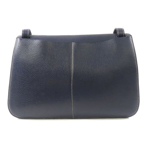 HERMES PHW Halzan 31 2 Way Shoulder Bag Taurillon Clemence Bleu Nuit Noir