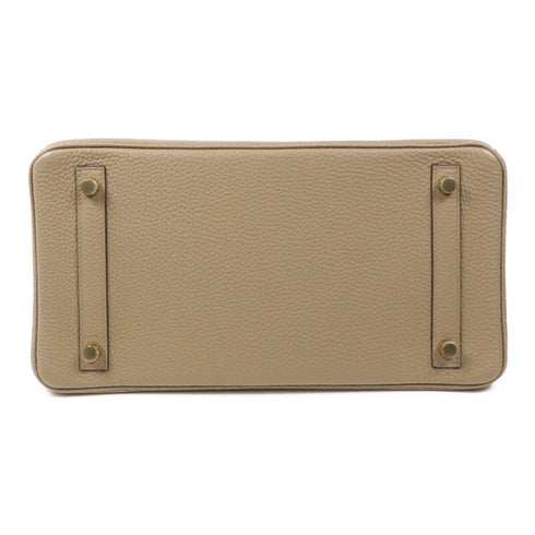 HERMES GHW Birkin 30 Handbag Togo Leather Beige Marfa