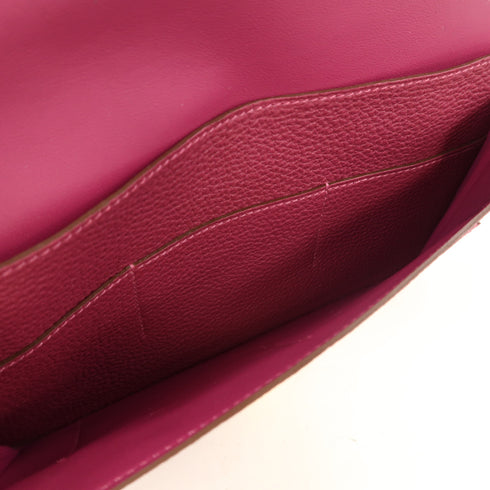 HERMES GHW Long Wallet Togo Leather Purple