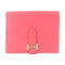 HERMES PHW Bearn Compact Bifold Wallet Chevre Leather Rose Azalee Pink